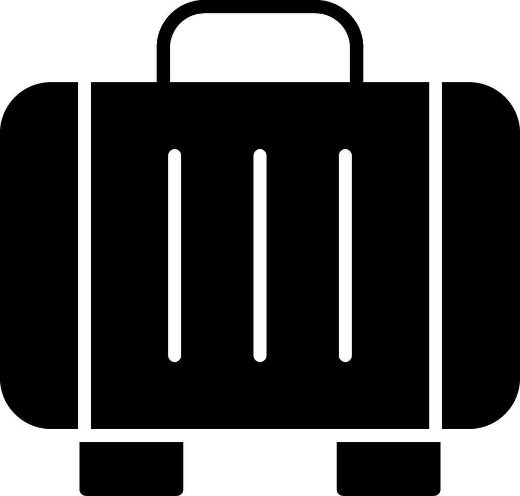 A black suitcase icon on a white background vector