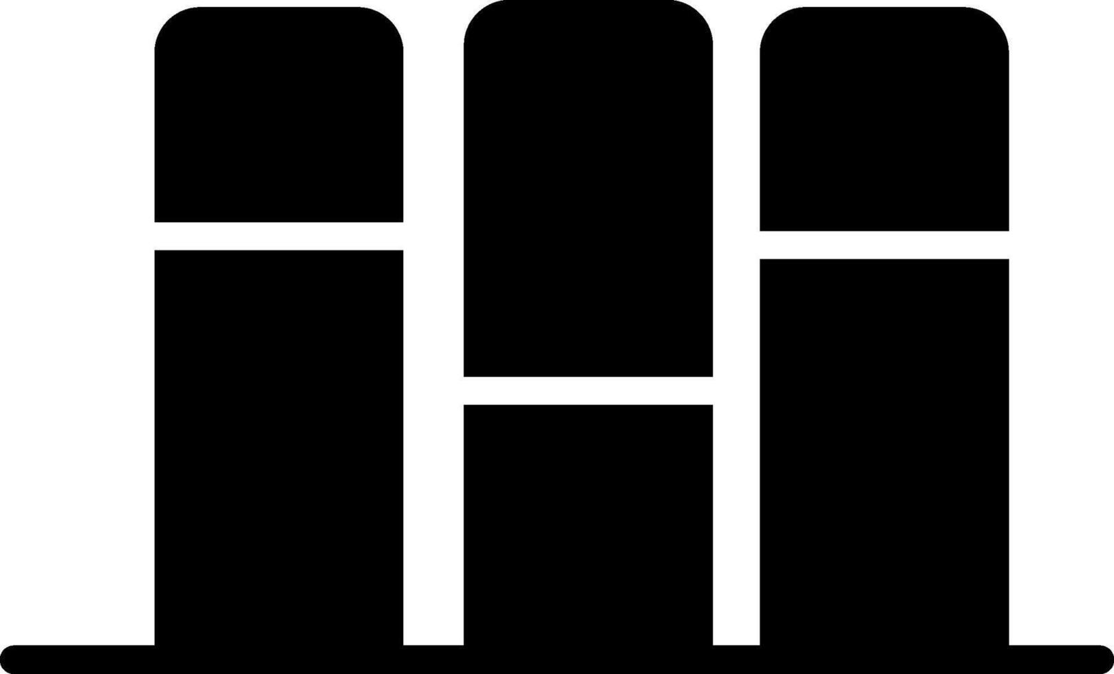 A black and white icon of three books vector