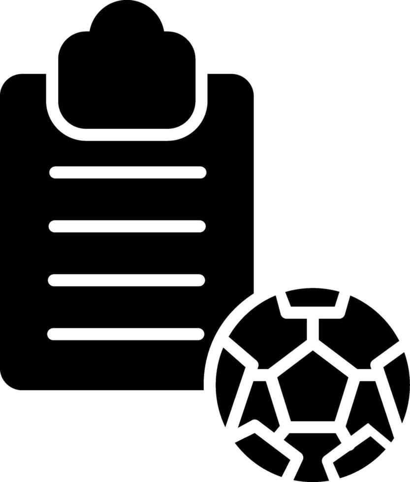 A soccer ball and clipboard icon on a white background vector