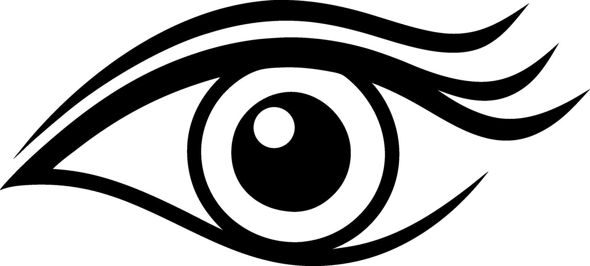Magnifier with eye outline icon. vector