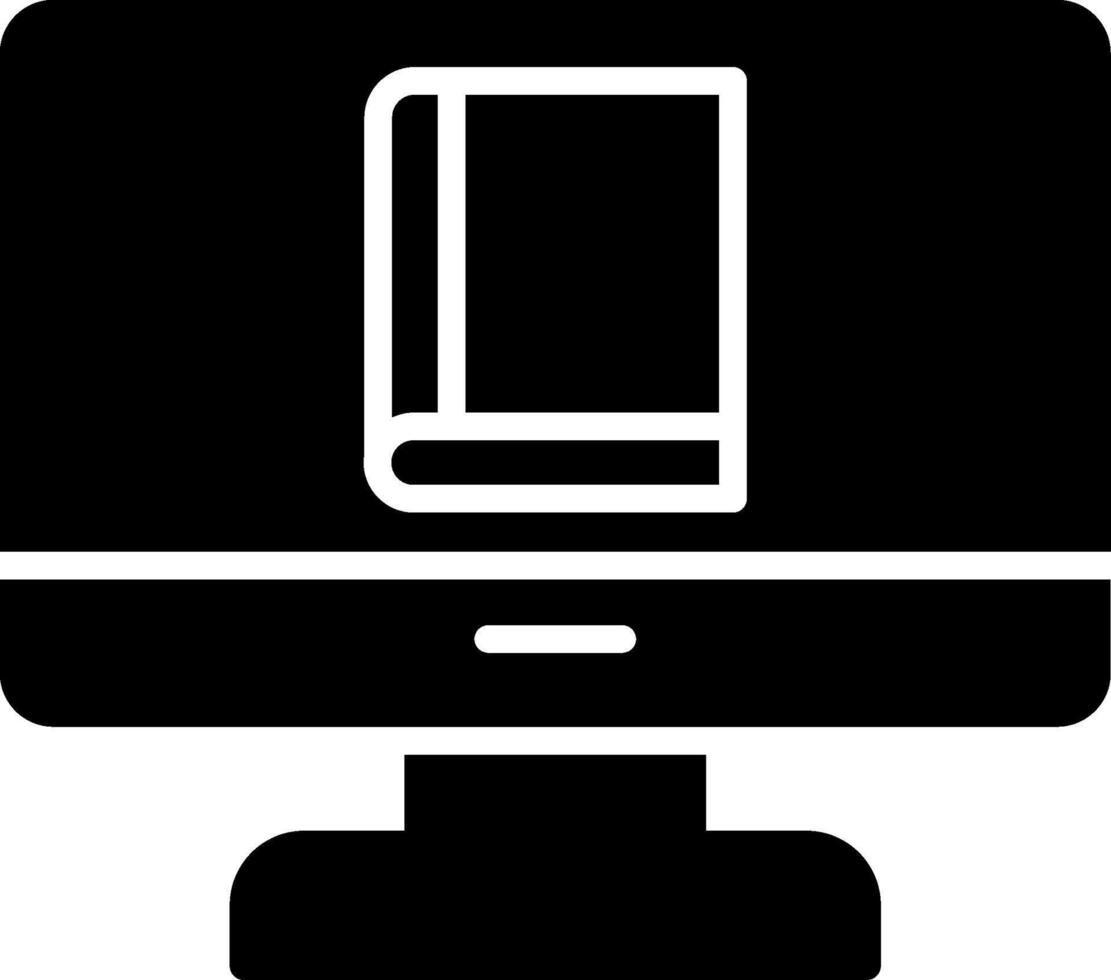 A computer monitor with a book on it vector