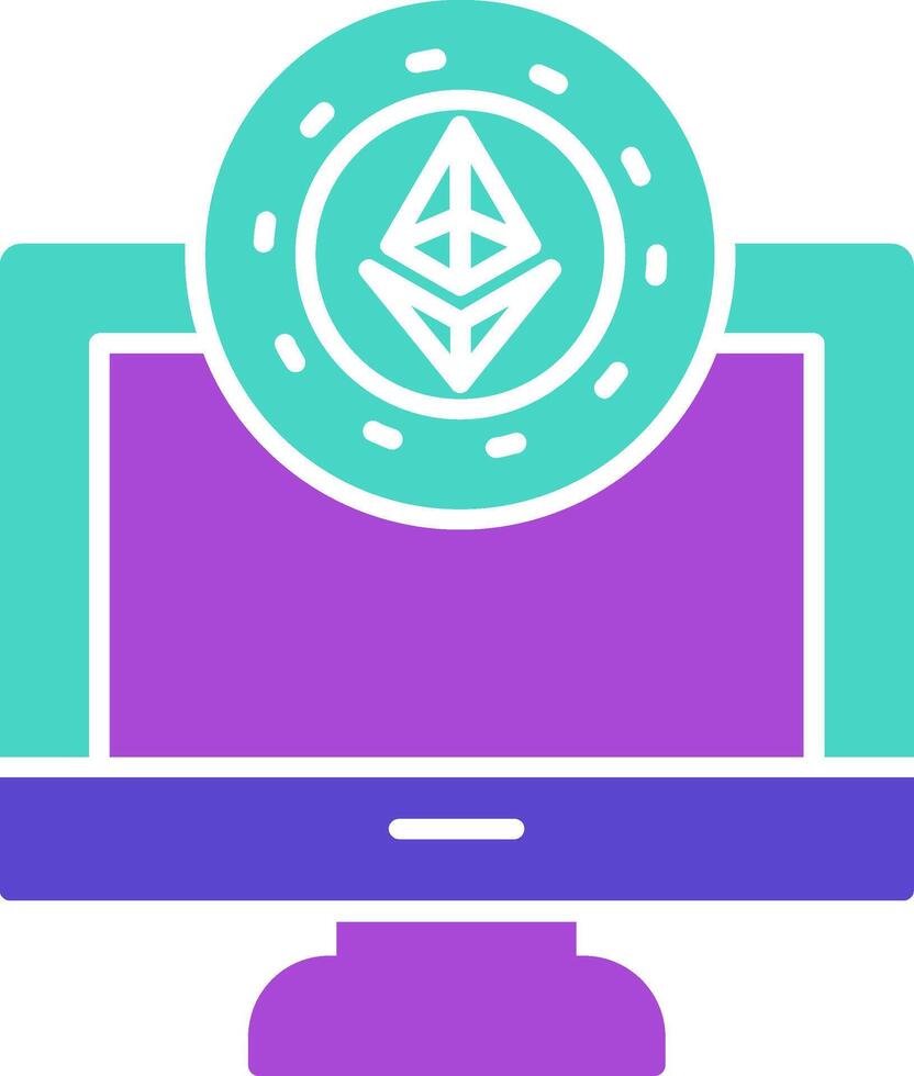 Ethereum mining on a computer vector