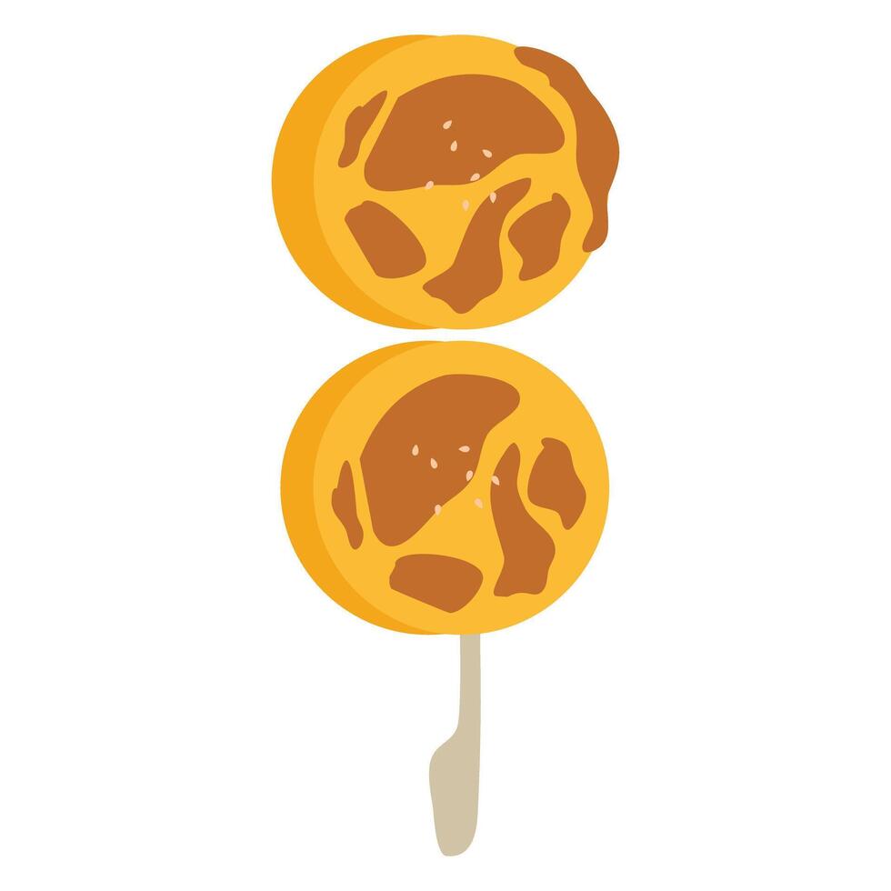 Freshly cooked Camote Cue or deep fried sweet potato with sugar vector