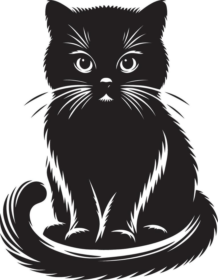 Cat Silhouette Illustration for Creative Designs, Minimalist Cat Art, Abstract Cat vector