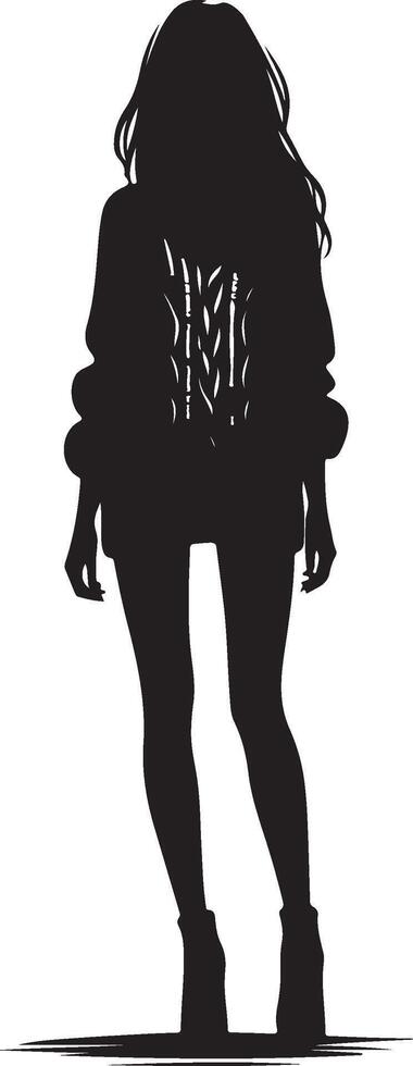 Artistic Black Silhouette of a Woman for Elegant Wall Decor vector