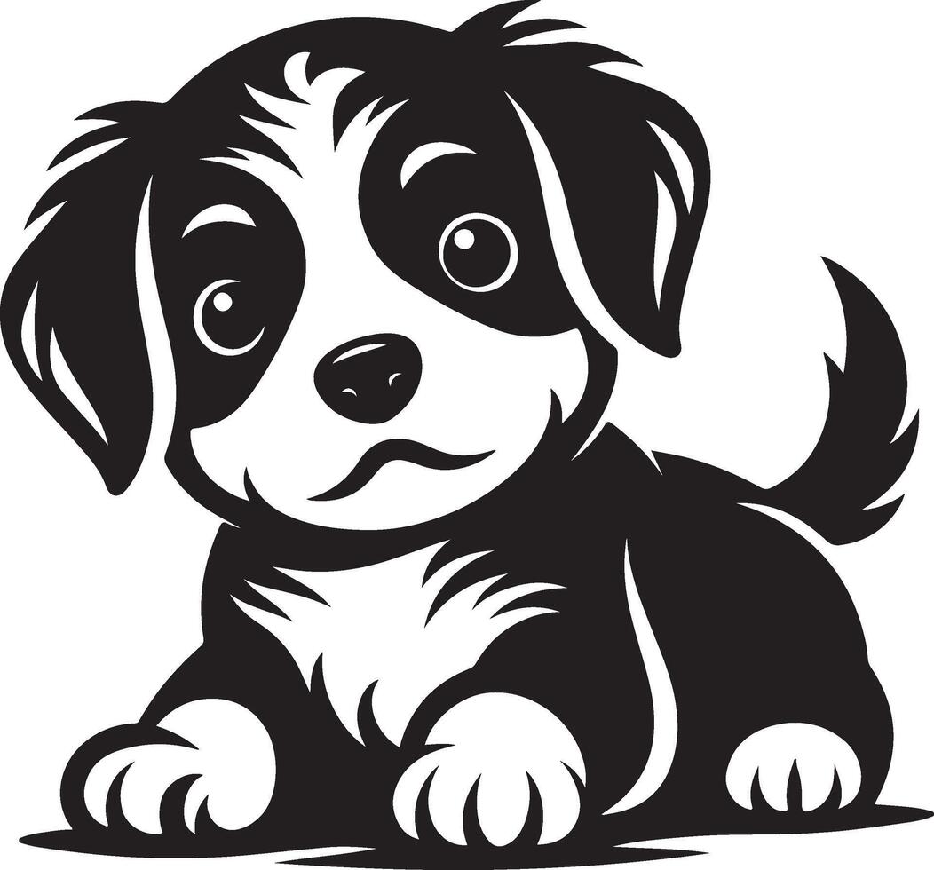 Elegant Baby Dog Silhouette for Modern Home Decor vector