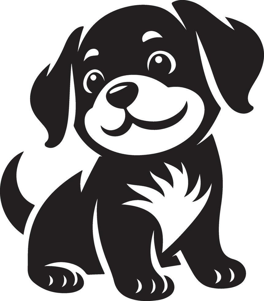 Elegant Baby Dog Silhouette for Home Wall Art vector