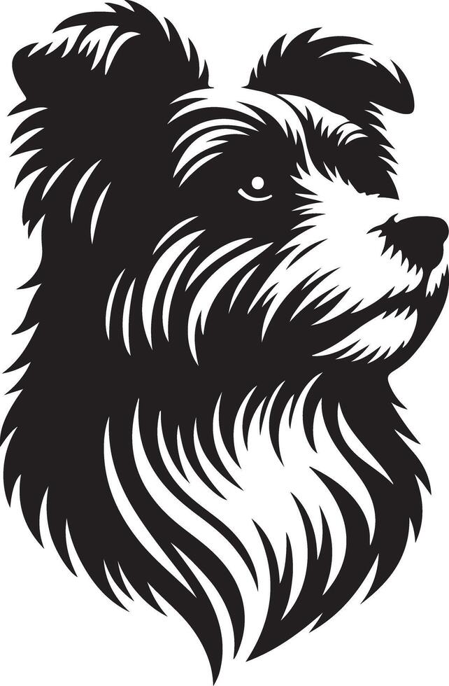 Dog portrait. Beagle dog head black sketch isolated on white background vector