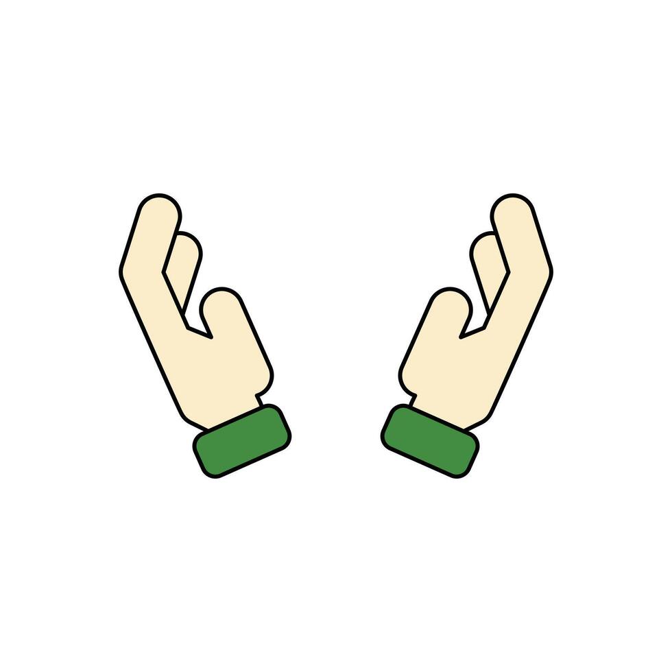 Hand gesture icon. Flat illustration of hand gesture icon for web design. Hands holding design, hands praying logo. Support, peace, care hand gestures. vector