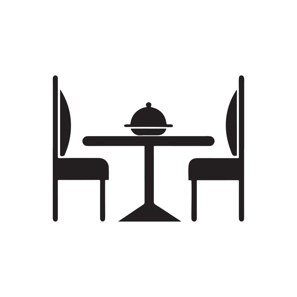 Restaurant Table silhouette art Icon. vector
