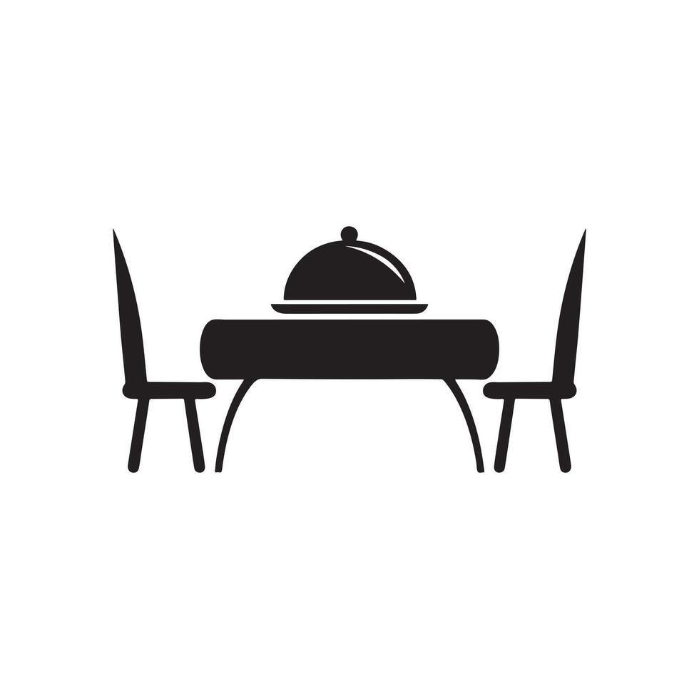 Restaurant Table silhouette Icon. vector