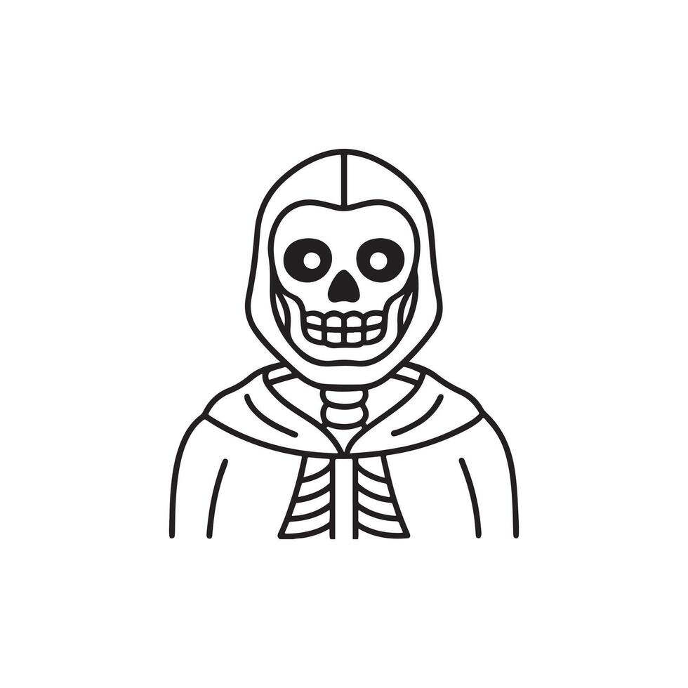 Halloween skeleton icon flat. vector