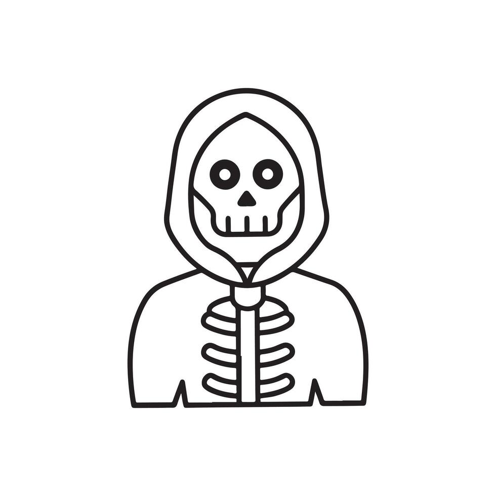 Halloween skeleton icon outline. vector