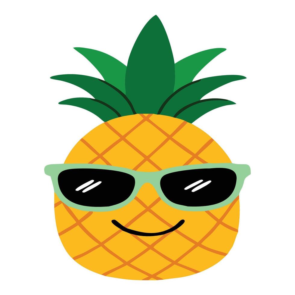 Cool Pineapple Character with Sunglasses vector