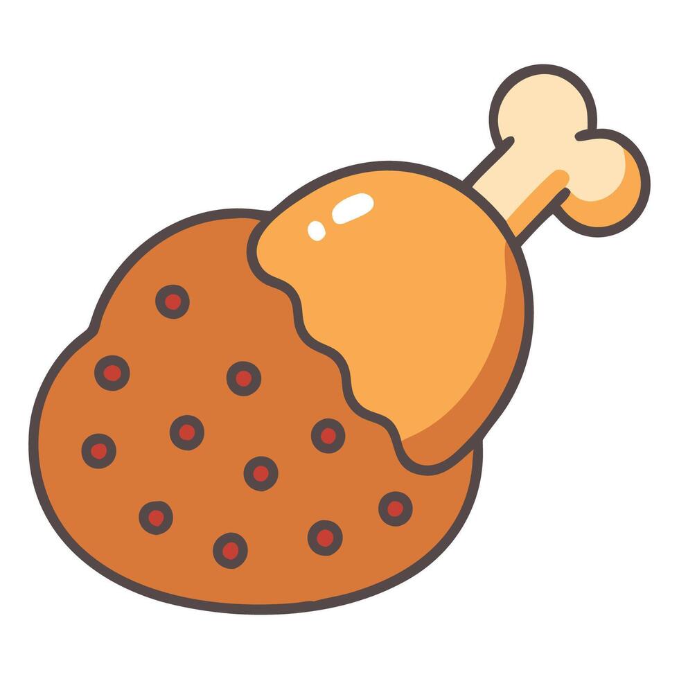 Golden Fried Chicken Leg. vector