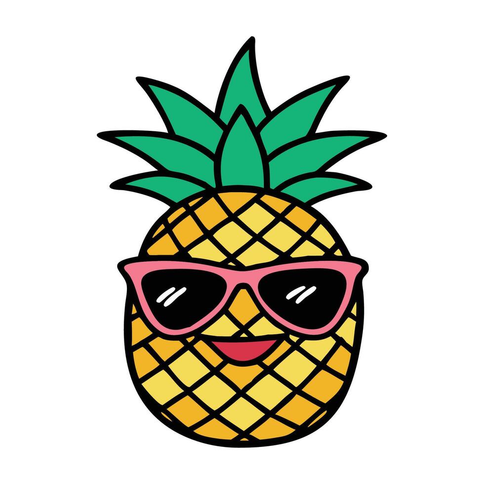 Chillin' Pineapple with Sunglasses vector