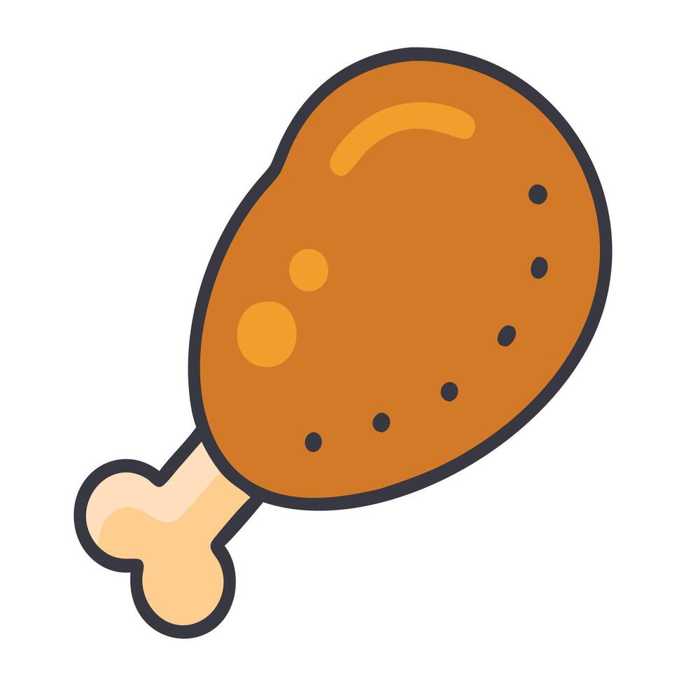 Simple Chicken Drumstick Art vector