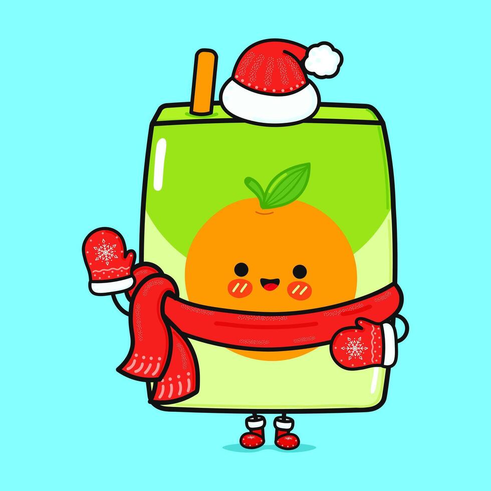 Funny smiling happy Chips christmas. flat cartoon character illustration icon design. Isolated on blue background vector