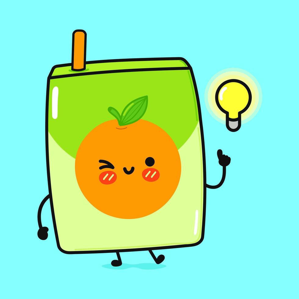 Juice bingo character. hand drawn cartoon kawaii character illustration icon. Isolated on blue background. Orange juice character concept vector