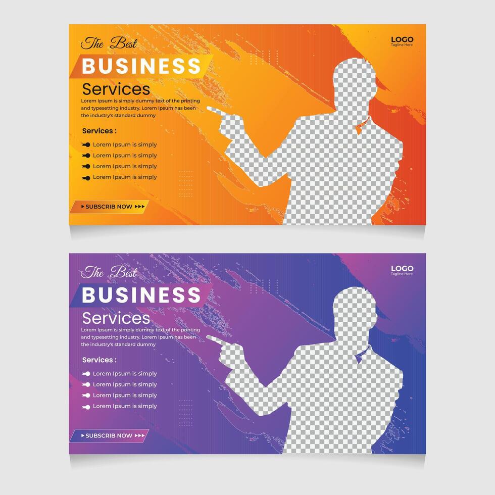 Corporate thumbnail flat design and live stream online service vector