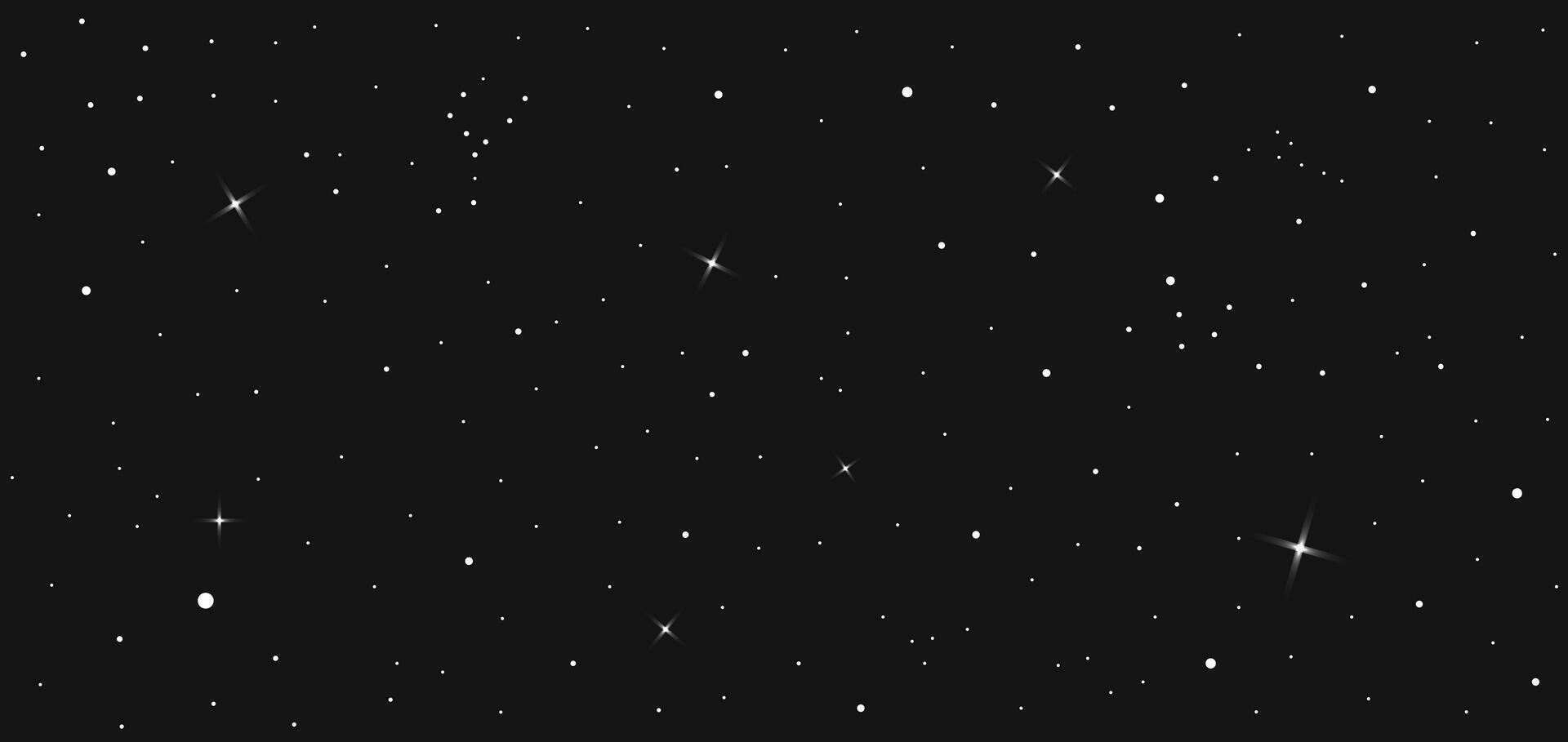 The night sky is full of stars. Black cosmic background. vector