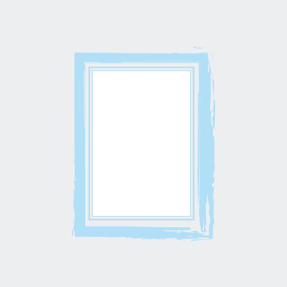 a simple, rectangular frame with a light blue color. The frame has a slightly textured or brushstroke appearance. vector