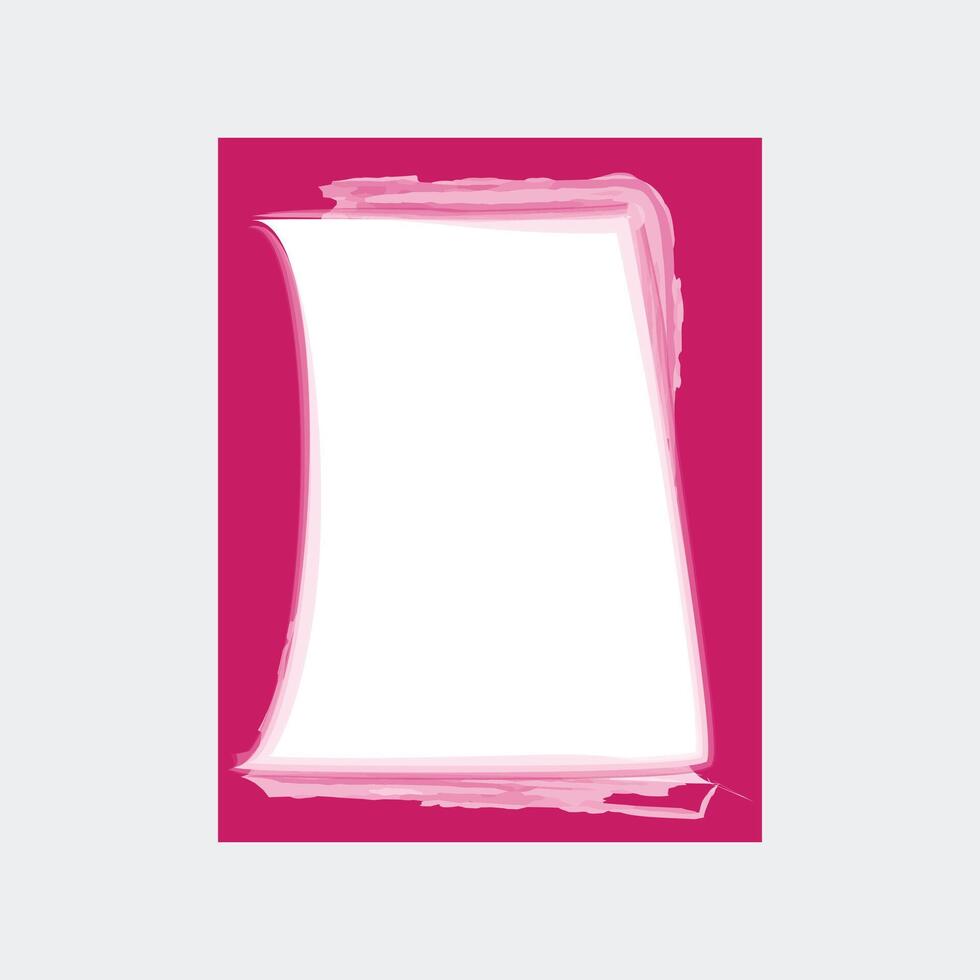 a rectangular shape with a vibrant pink background. In the center, there is a white area that appears to be a blank canvas or a piece of paper. vector