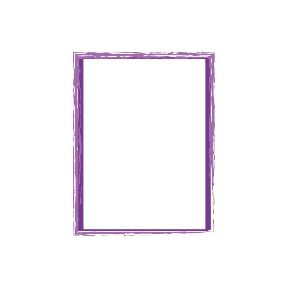 a rectangular frame with a purple outline. The frame has a slightly textured or brush-stroke appearance, giving it a hand-drawn or artistic look. vector