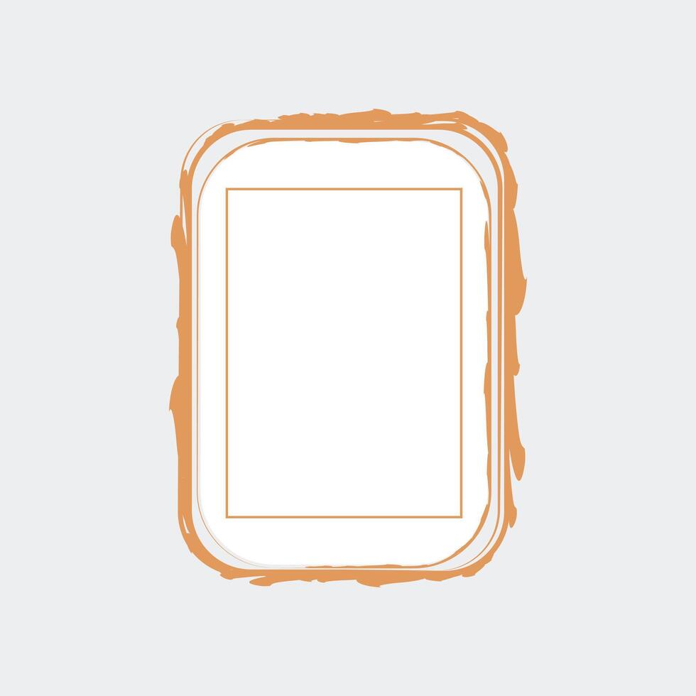 a simple, stylized illustration of a rectangular frame. The outer border is a soft orange color with a slightly irregular, hand-drawn appearance vector