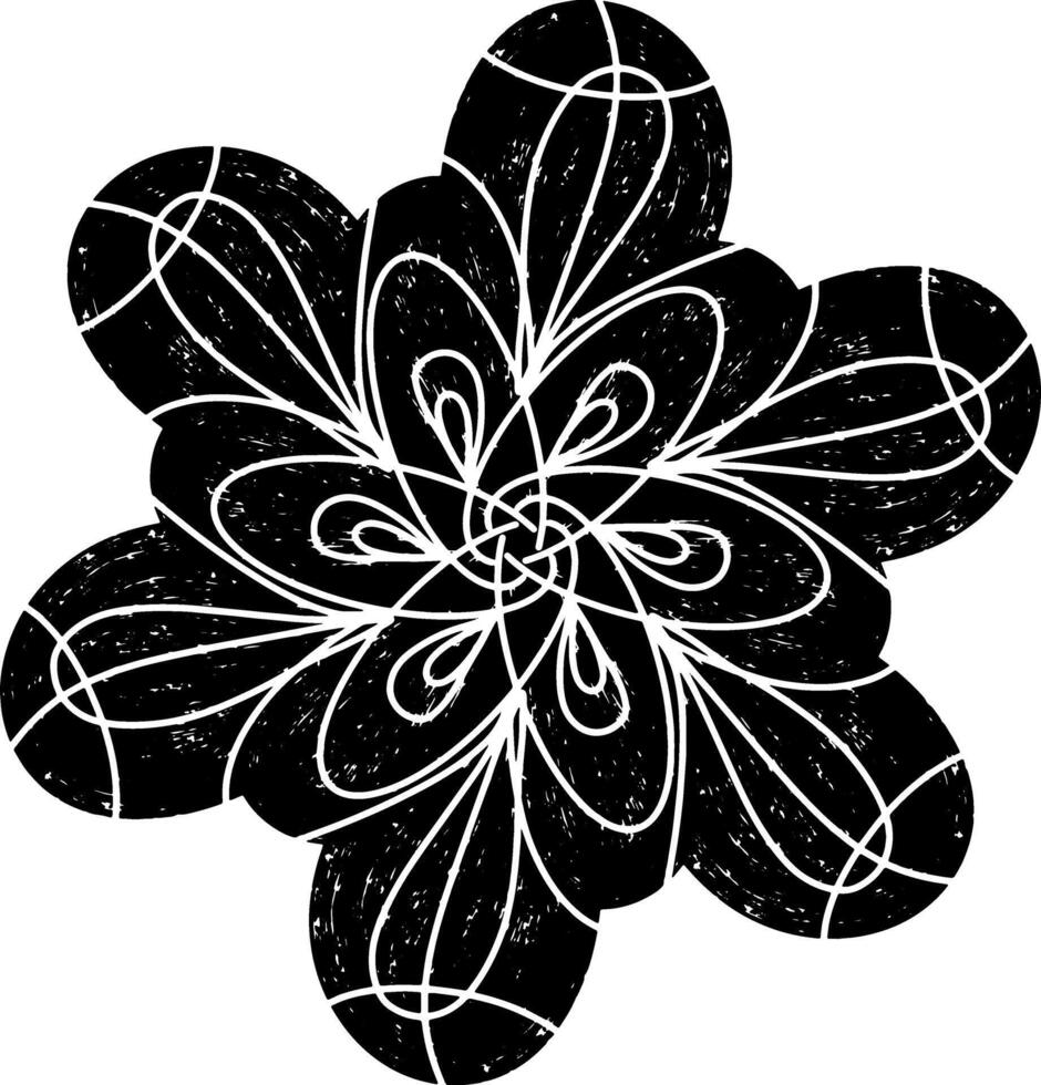a black and white drawing of a flower vector