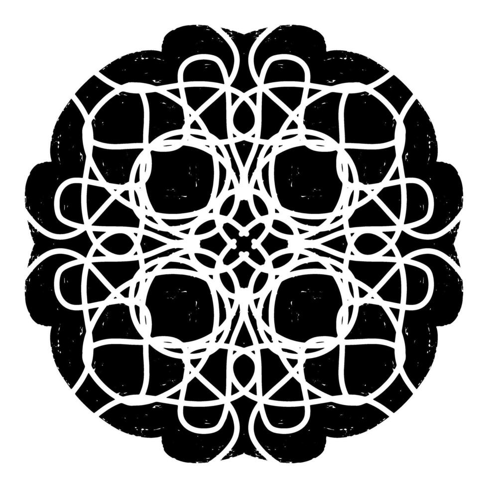 a black and white design with a circular pattern vector