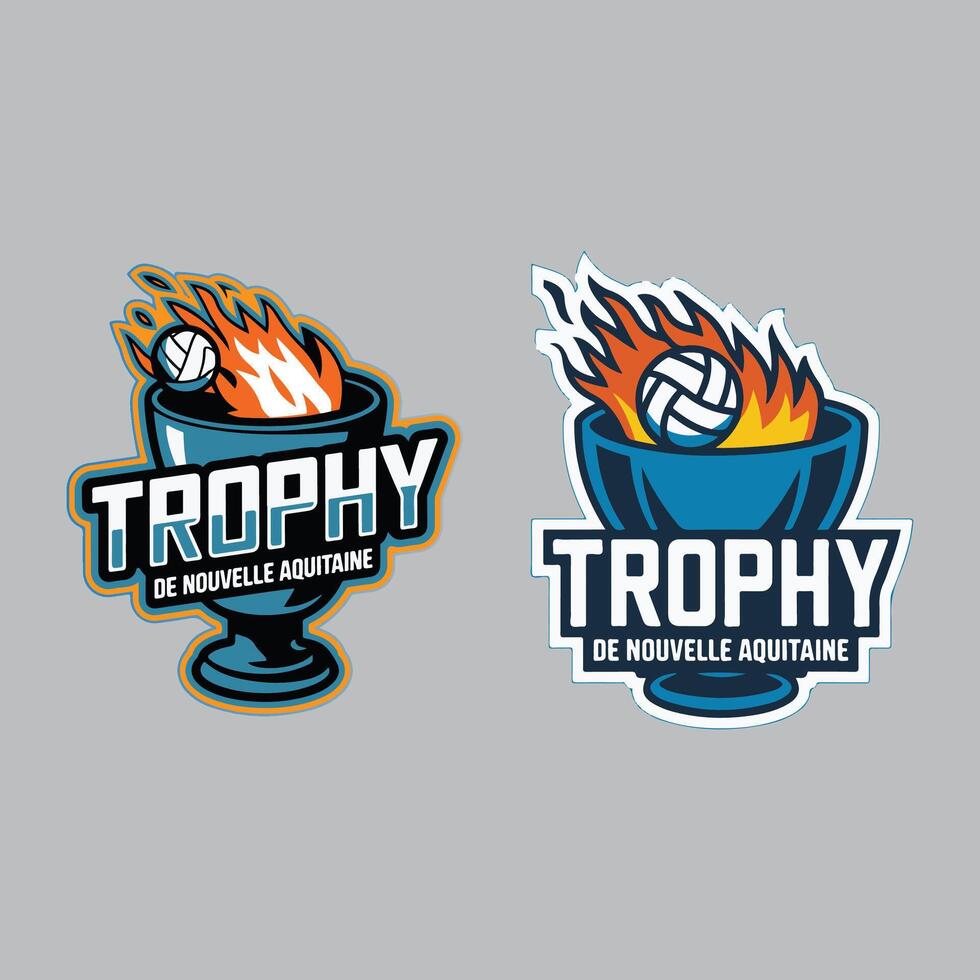 energetic trophy logo design vector