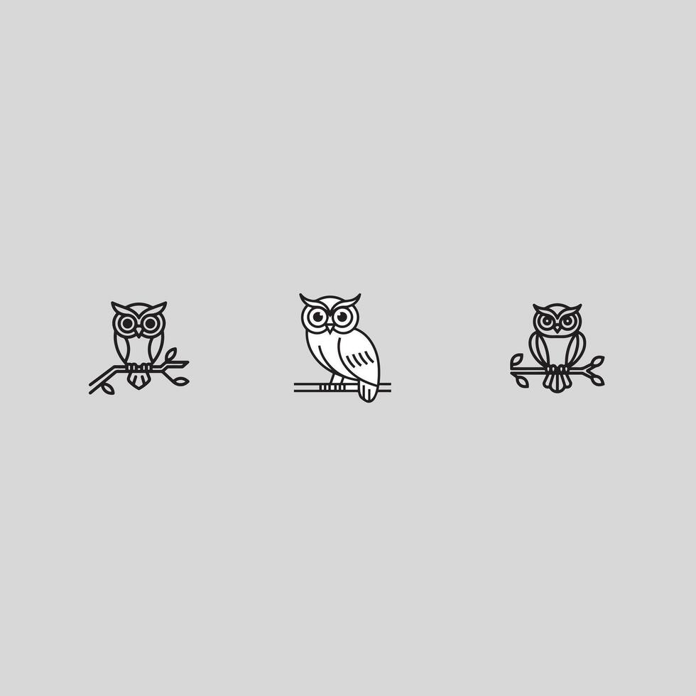 owl icon set design vector