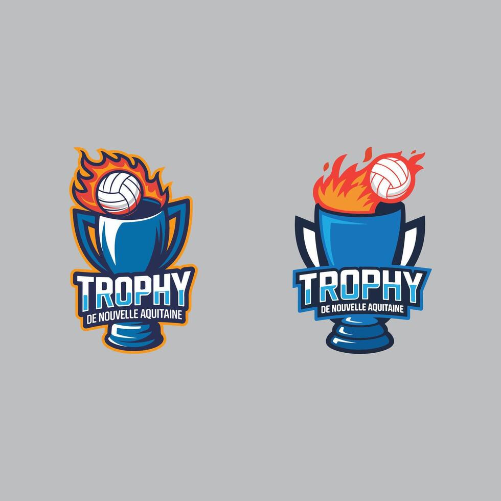 new stylish energetic trophy logo design vector