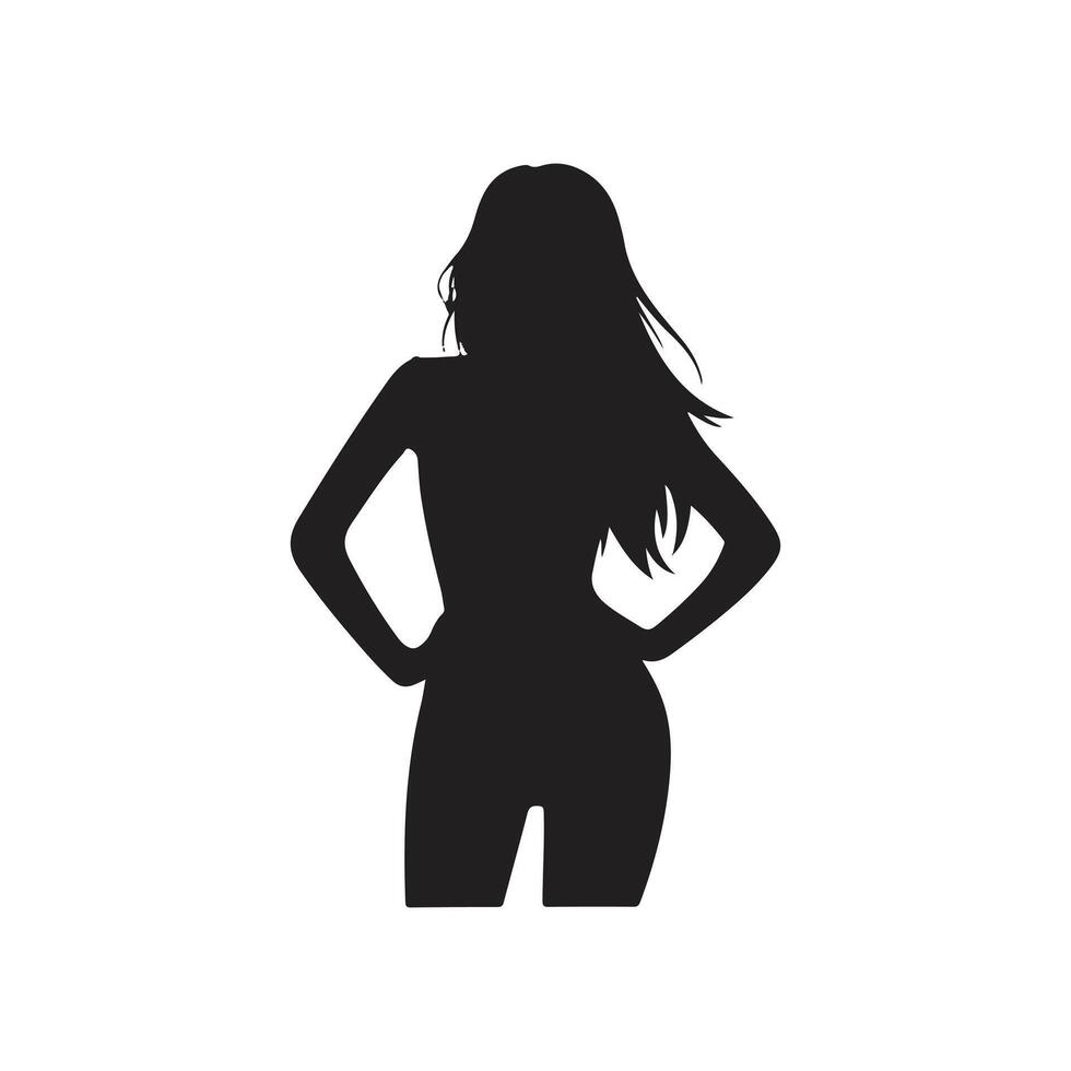girl silhouette art design vector