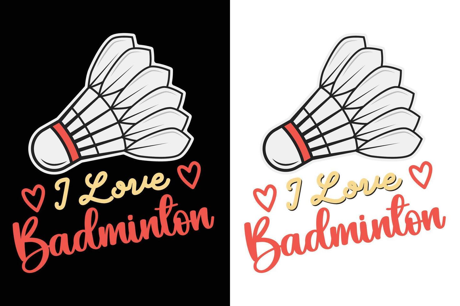 I Love Badminton Typography, Sports Typography vector