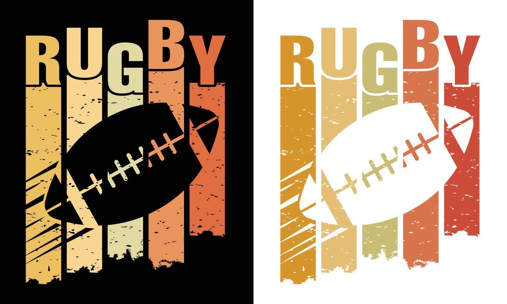 Rugby Typography Design With Retro vintage Shape vector