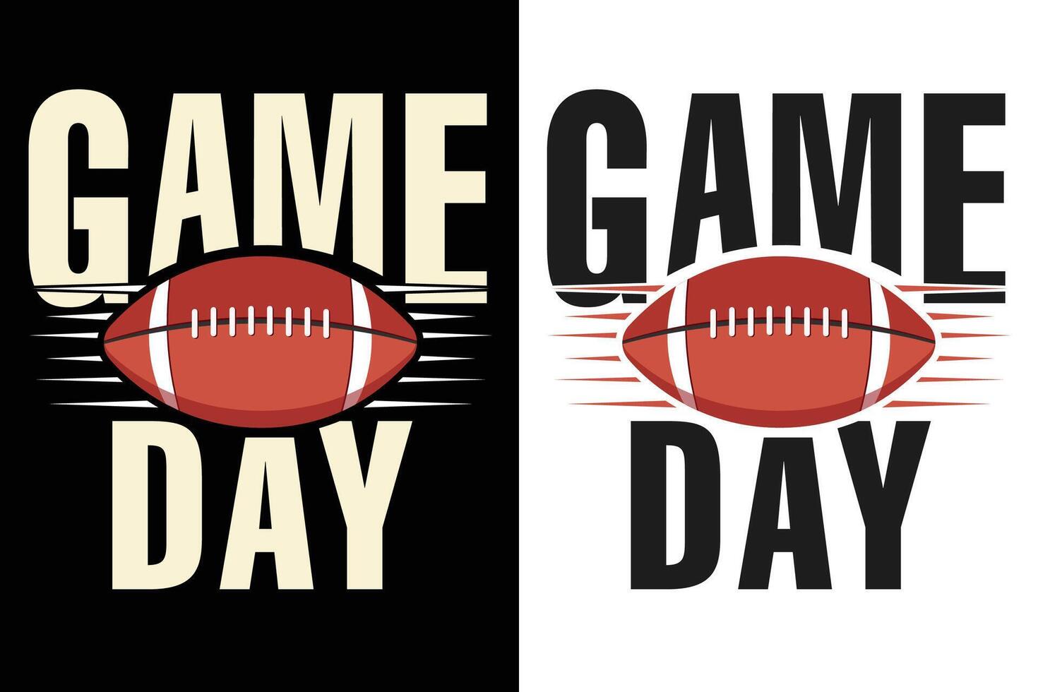 Game Day Typography With Football Graphics, Rugby Typography Design, American Football Typography Design vector