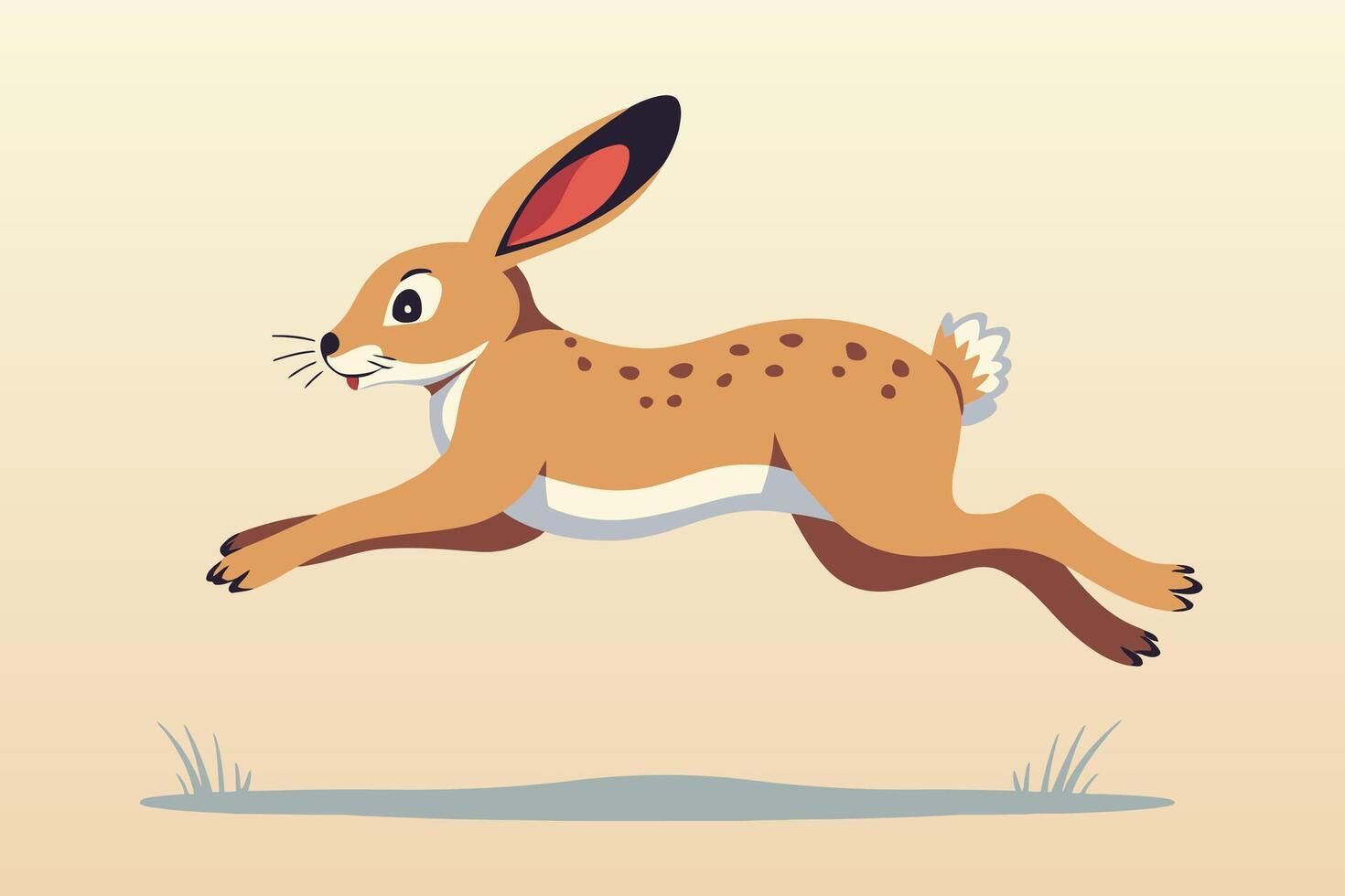 Illustration of stylized rabbit in jump vector