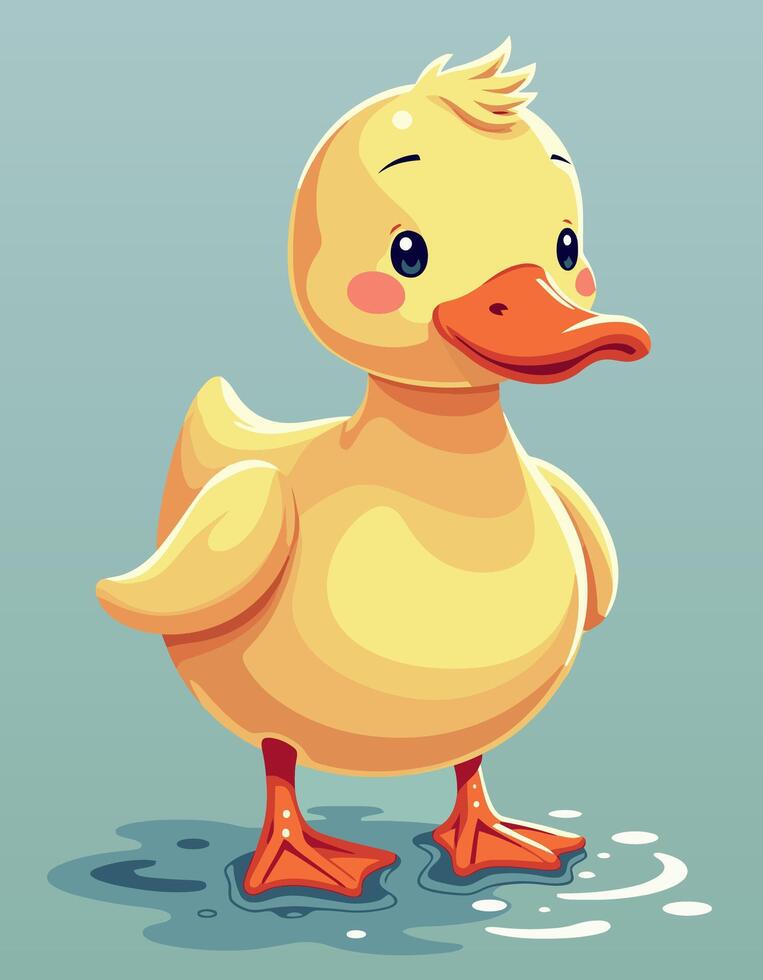 Illustration of a young duckling vector