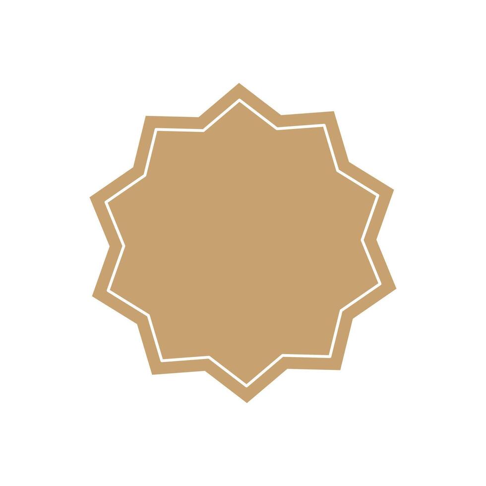 Sunburst icon badge tag. Starburst beige promo banner design element Empty sale label vector