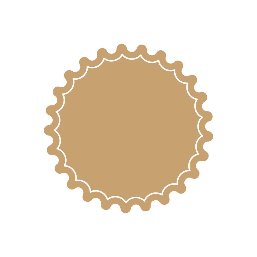 Sunburst icon badge tag. Starburst beige promo banner design element Empty sale label vector