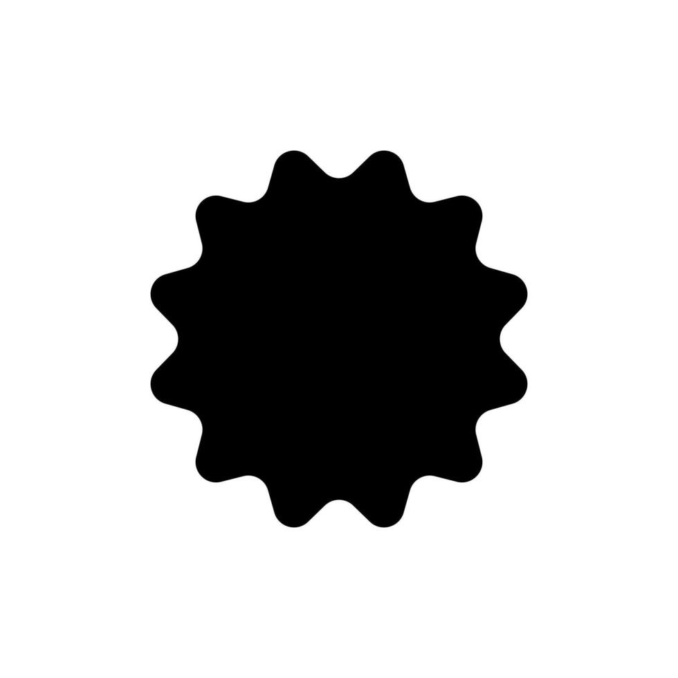 Badge black promotional starburst icon illustration. Awards Achieve sign and symbol vector
