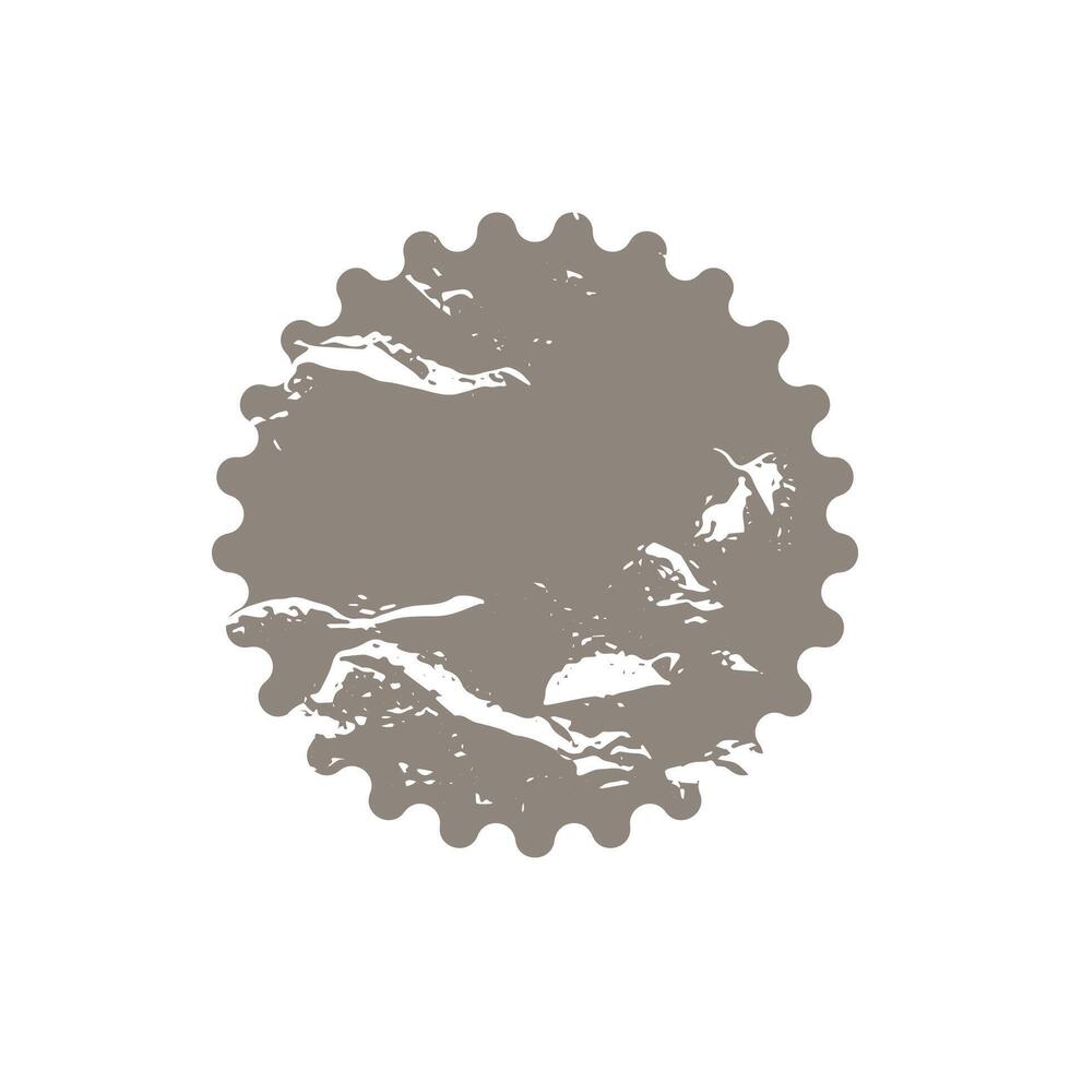 Sunburst icon grunge badge tag. Starburst gray shabby promo banner design element Empty sale label vector