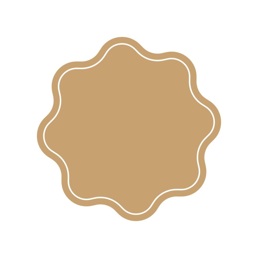 beige shape starburst icon, sunburst badge sale. Design element Empty tag stamp price vector