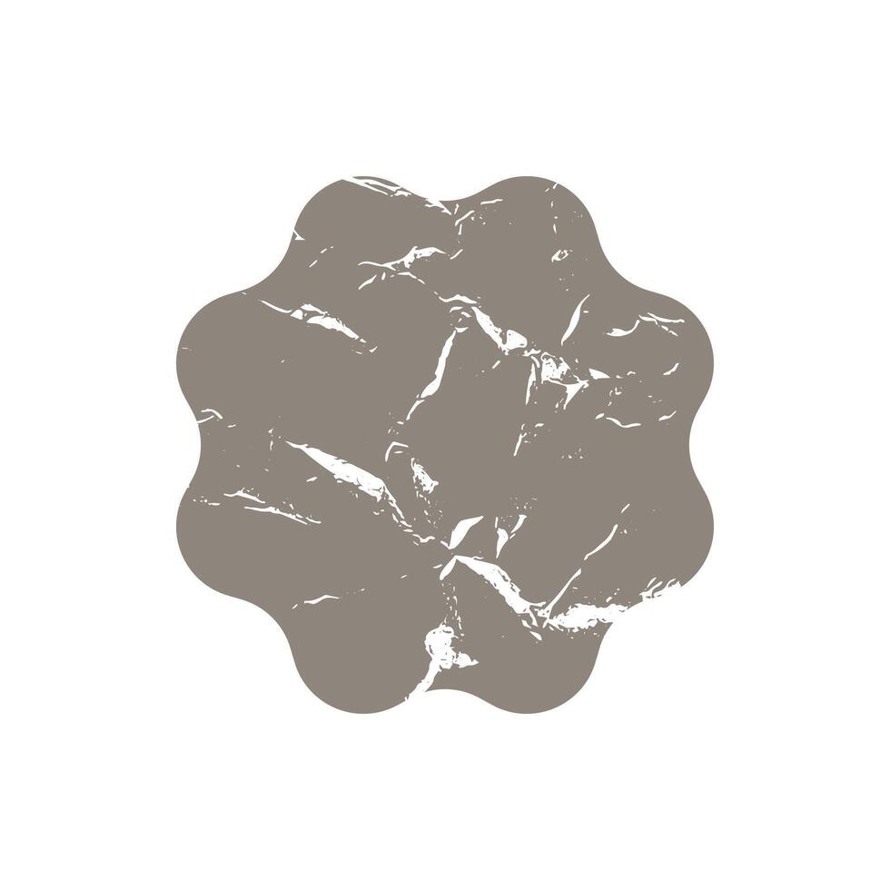gray grunge shape starburst icon, sunburst shabby badge sale. Design element Empty tag stamp price vector