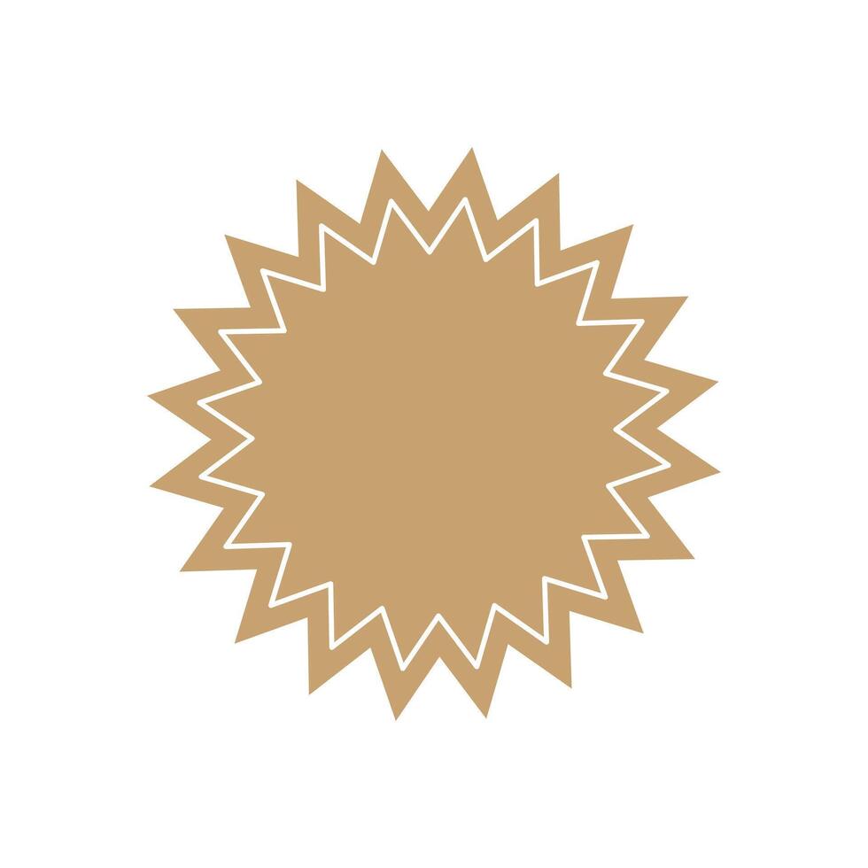 Starburst, sunburst price tag, shape label. Empty, beige price flash for promotion, marketing, sales concept vector