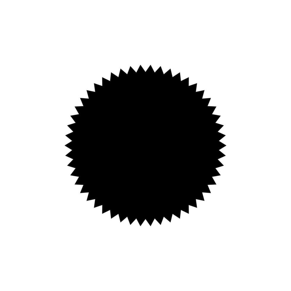 Sunburst icon badge tag. Starburst black promo banner design element Empty sale label vector