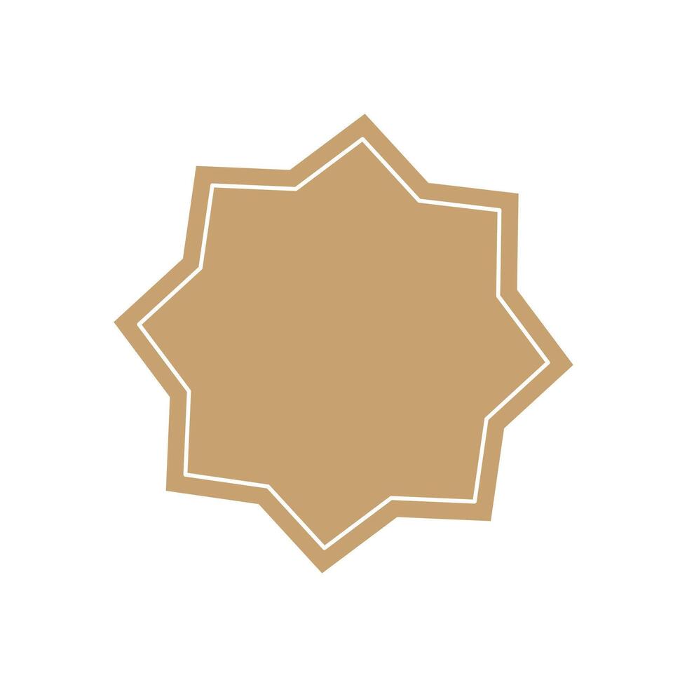 Badge beige promotional shape starburst icon illustration tag. Awards Achieve sign and symbol vector