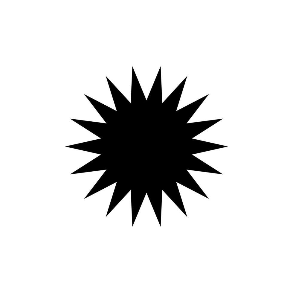 black starburst icon, sunburst badge. Design element stamp price vector